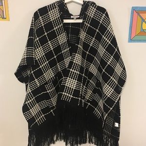 Black and white poncho